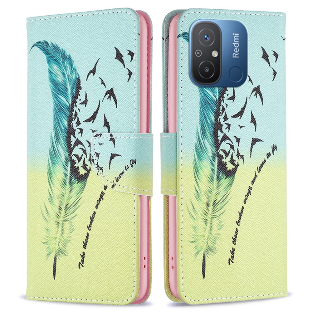 Θήκη Xiaomi Redmi 12C OEM Feather & Birds με βάση στήριξης Θήκη Xiaomi Redmi 12C OEM Feather & Birds με βάση στήριξης