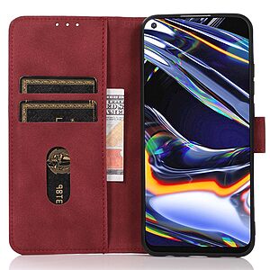 υποδοχές καρτών και μαγνητικό κούμπωμα κόκκινο