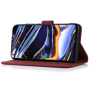 Θήκη Xiaomi Redmi 12C KHAZNEH Litchi Skin Texture Leather με βάση στήριξης, υποδοχές καρτών και μαγνητικό κούμπωμα κόκκινο - Image 3