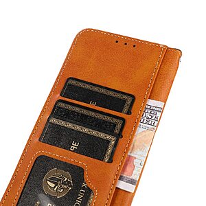 Θήκη Xiaomi Redmi 12C KHAZNEH Leather Wallet Golden Clasp με βάση στήριξης, υποδοχές καρτών και μαγνητικό κούμπωμα μαύρο - Image 5