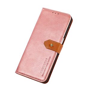 Θήκη Xiaomi Redmi 12C KHAZNEH Leather Wallet Golden Clasp με βάση στήριξης, υποδοχές καρτών και μαγνητικό κούμπωμα ροζ χρυσό - Image 4