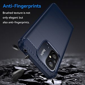 Θήκη Xiaomi Redmi 12C Mad Mask Brushed TPU Carbon Πλάτη μπλε - Image 3