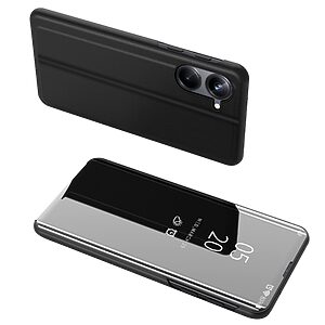 Θήκη Realme 10 Mad Mask Mirror Surface Series Flip Window δερματίνη μαύρο