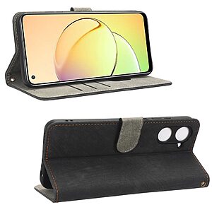 Θήκη Realme 10 Mad Mask RFID Blocking Προστασία Ασύρματης Ανάγνωσης Καρτών Leather με βάση στήριξης, υποδοχές καρτών και μαγνητικό κούμπωμα μαύρο - Image 3