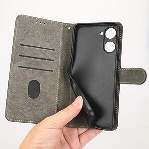 Θήκη Realme 10 Mad Mask RFID Blocking Προστασία Ασύρματης Ανάγνωσης Καρτών Leather με βάση στήριξης, υποδοχές καρτών και μαγνητικό κούμπωμα μπλε - Image 4