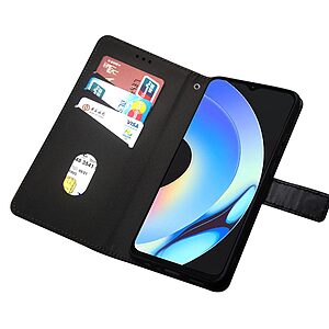 υποδοχή καρτών και μαγνητικό κούμπωμα Flip Wallet από συνθετικό δέρμα και εσωτερικό TPU μπλε