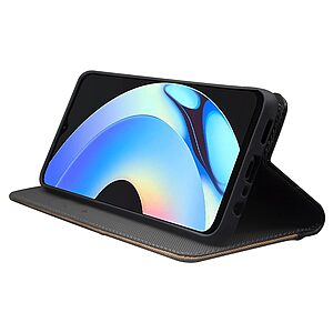 Θήκη Realme C55 IDEWEI PU Foldable Series v5 με βάση στήριξης, υποδοχή καρτών και μαγνητικό κούμπωμα Flip Wallet από συνθετικό δέρμα και εσωτερικό TPU μπλε - Image 3
