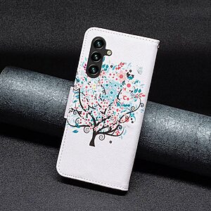 Θήκη Samsung Galaxy A14 4G / 5G OEM Flowered Tree με βάση στήριξης, υποδοχές καρτών και μαγνητικό κούμπωμα Flip Wallet από συνθετικό δέρμα και TPU - Image 5