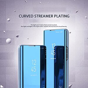 Θήκη Samsung Galaxy A14 4G / 5G Mad Mask Mirror Surface Series Flip Window δερματίνη μωβ - Image 3