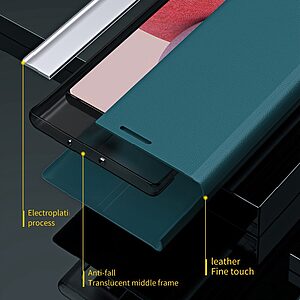 Θήκη Samsung Galaxy A14 4G / 5G New Design Leather Stand Cover από συνθετικό δέρμα ροζ - Image 3