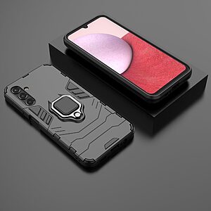 Θήκη Samsung Galaxy A14 4G / 5G Mad Mask Πλάτη Thin Armor με Μαγνητικό δαχτυλίδι και Βάση στήριξης TPU μαύρο - Image 5