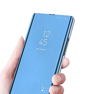 Θήκη Samsung Galaxy A34 5G Mad Mask Mirror Surface Series Flip Window δερματίνη γαλάζιο - Image 4