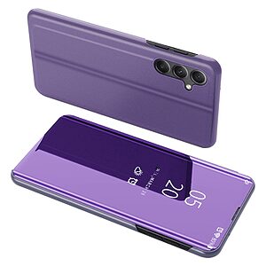 Θήκη Samsung Galaxy A34 5G Mad Mask Mirror Surface Series Flip Window δερματίνη μωβ