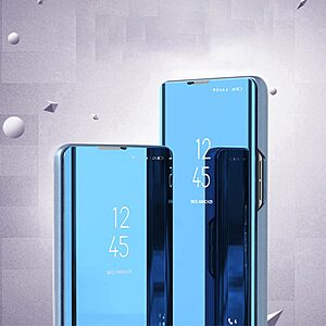 Θήκη Samsung Galaxy A54 5G Mad Mask Mirror Surface Series Flip Window δερματίνη ασημί - Image 4