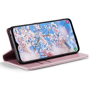 Θήκη Samsung Galaxy A54 5G CaseMe 003 Series Πορτοφόλι με βάση στήριξης, υποδοχές καρτών και μαγνητικό κούμπωμα από συνθετικό δέρμα και TPU ροζ - Image 3