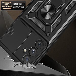 Θήκη Samsung Galaxy A54 5G Mad Mask Camshield Armor Guard Πλάτη με προστασία για την κάμερα, Kickstand και Βάση στήριξης από σκλήρό Premium TPU μαύρο - Image 3