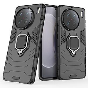 Θήκη Vivo X90 Pro 5G Mad Mask Πλάτη Thin Armor με Μαγνητικό δαχτυλίδι και Βάση στήριξης TPU μαύρο - Image 5