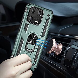 Θήκη Xiaomi 13 5G Mad Mask πλάτη Armor V2 με Μαγνητικό δαχτυλίδι και Βάση στήριξης TPU πράσινο - Image 5