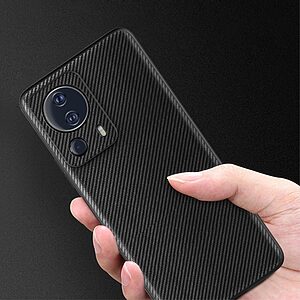 Θήκη Xiaomi 13 Lite 5G Vili TC Series με σχέδιο carbon fiber ενισχυμένες γωνίες από Premium ανθεκτικό TPU μαύρο - Image 3