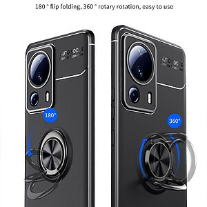 Θήκη Xiaomi 13 Lite 5G OEM Magnetic Ring Kickstand / Μαγνητικό δαχτυλίδι / Βάση στήριξης TPU μαύρο - Image 4