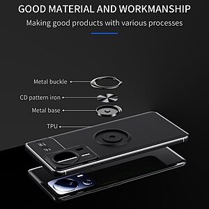 Θήκη Xiaomi 13 Lite 5G OEM Magnetic Ring Kickstand / Μαγνητικό δαχτυλίδι / Βάση στήριξης TPU μαύρο / κόκκινο - Image 3