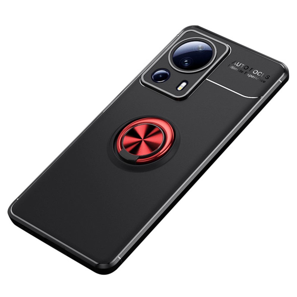 Θήκη Xiaomi 13 Lite 5G OEM Magnetic Ring Kickstand / Μαγνητικό δαχτυλίδι / Βάση στήριξης TPU μαύρο / κόκκινο