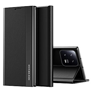 Θήκη Xiaomi 13 Pro 5G New Design Invisible Magnet Leather Stand Cover με μαγνητικό κούμπωμα από συνθετικό δέρμα μαύρο
