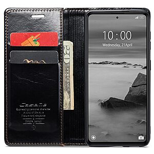 υποδοχές καρτών και μαγνητικό κούμπωμα από συνθετικό δέρμα και TPU μαύρο