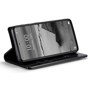 Θήκη Xiaomi Redmi Note 12 Pro+ CaseMe 003 Series Πορτοφόλι με βάση στήριξης, υποδοχές καρτών και μαγνητικό κούμπωμα από συνθετικό δέρμα και TPU μαύρο - Image 3