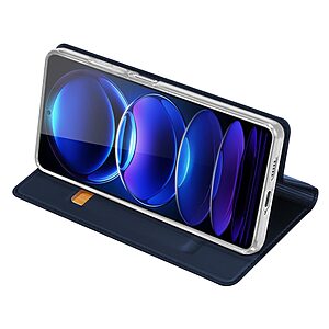 Θήκη Xiaomi Redmi Note 12 Pro+ Dux Ducis Skin Pro Series με βάση στήριξης, υποδοχή καρτών και μαγνητικό κούμπωμα Flip Wallet από συνθετικό δέρμα και TPU μπλε - Image 3