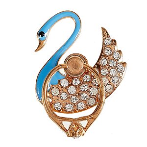 Δαχτυλίδι Κινητού με Λαμπερές Κρυστάλλινες Πέτρες και Σχέδιο Κύκνος - Γαλάζιο - Image 5