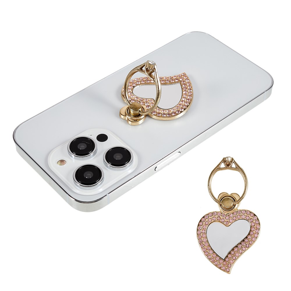 Δαχτυλίδι Κινητού με Περιστρεφόμενη Μεταλλική Βάση και Σχέδιο Καρδιά με Στρας - Χρυσό Δαχτυλίδι Κινητού με Περιστρεφόμενη Μεταλλική Βάση και Σχέδιο Καρδιά με Στρας - Χρυσό