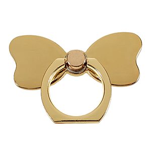 Δαχτυλίδι Κινητού με Περιστρεφόμενη Μεταλλική Βάση και Σχέδιο Πεταλούδας - Χρυσό - Image 3