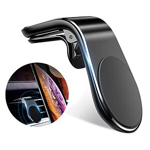 Μαγνητική Βάση με Ειδικό Κλιπ Τύπου L F3 για Κινητά Τηλέφωνα στον Αεραγωγό του Αυτοκινήτου - Μαύρο