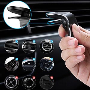 Μαγνητική Βάση Τύπου L F3 για Κινητά Τηλέφωνα στον Αεραγωγό του Αυτοκινήτου - Μαύρο - Image 4