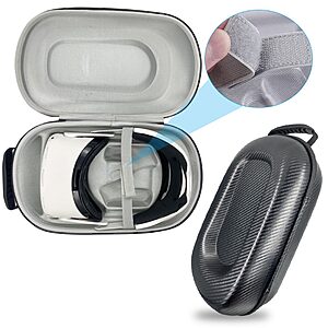 Θήκη Μεταφοράς για Oculus Quest 2 VR - Σκληρή Θήκη Αποθήκευσης, Υφή Ανθρακονήματος - Image 3