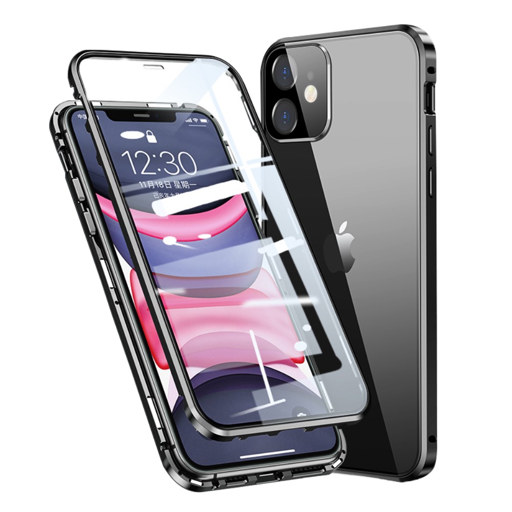 Θήκη iPhone 11 Mad Mask μεταλλική με εσωτερικό μαγνήτη V2 και ανθεκτικό Tempered Glass 360° διπλής όψης με Camera Protection Lips μαύρο Θήκη iPhone 11 Mad Mask μεταλλική με εσωτερικό μαγνήτη V2 και ανθεκτικό Tempered Glass 360° διπλής όψης με Camera Protection Lips μαύρο