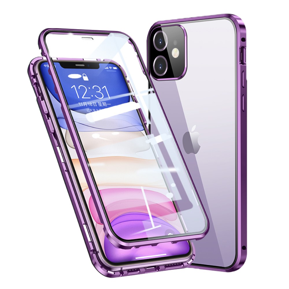 Θήκη iPhone 11 Mad Mask μεταλλική με εσωτερικό μαγνήτη V2 και ανθεκτικό Tempered Glass 360° διπλής όψης με Camera Protection Lips μωβ Θήκη iPhone 11 Mad Mask μεταλλική με εσωτερικό μαγνήτη V2 και ανθεκτικό Tempered Glass 360° διπλής όψης με Camera Protection Lips μωβ