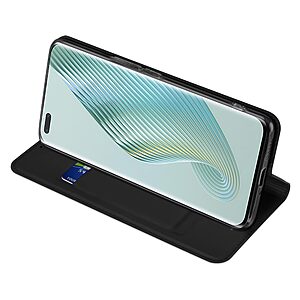 Θήκη Honor Magic5 Pro 5G DUX DUCIS Skin Pro Series με βάση στήριξης, υποδοχή καρτών και μαγνητικό κούμπωμα Flip Wallet από συνθετικό δέρμα και TPU μαύρο - Image 3