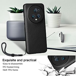 Θήκη Honor Magic5 Pro 5G VILI Vili TC Series με σχέδιο carbon fiber ενισχυμένες γωνίες από Premium ανθεκτικό TPU μαύρο - Image 3
