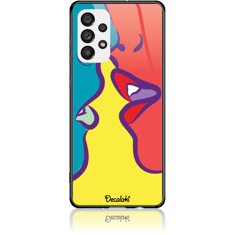 Θήκη για Samsung Galaxy A73 5G Pop Art Kiss - Tempered Glass Θήκη για Samsung Galaxy A73 5G Pop Art Kiss - Tempered Glass