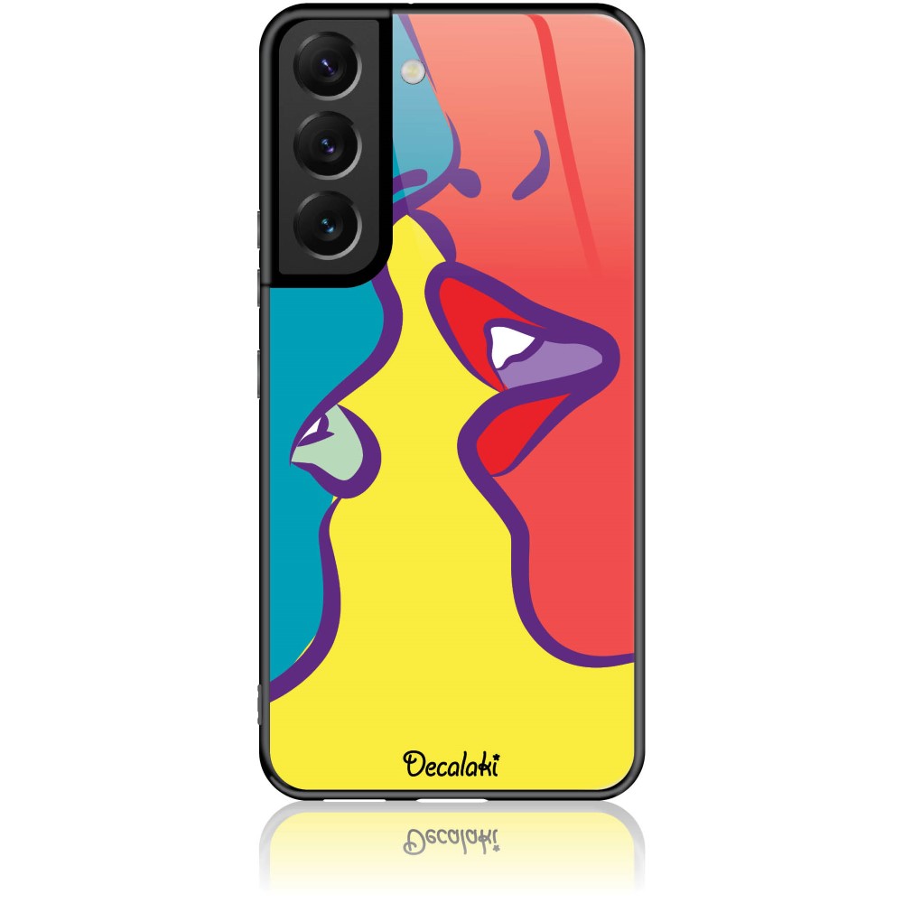 Θήκη για Samsung Galaxy S22 5G Pop Art Kiss - Tempered Glass Θήκη για Samsung Galaxy S22 5G Pop Art Kiss - Tempered Glass