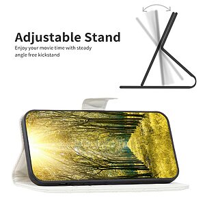 Θήκη Xiaomi Poco F5 5G BINFEN COLOR Rhombus Pattern Series με βάση στήριξης, υποδοχές καρτών και μαγνητικό κούμπωμα λεύκο - Image 3