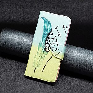 Θήκη Xiaomi Poco F5 5G OEM Feather & Birds με βάση στήριξης, υποδοχές καρτών και μαγνητικό κούμπωμα Flip Wallet από συνθετικό δέρμα και TPU - Image 5