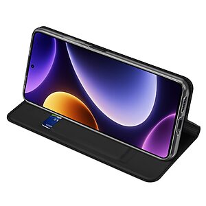 Θήκη Xiaomi Poco F5 5G DUX DUCIS Skin Pro Series με βάση στήριξης, υποδοχή καρτών και μαγνητικό κούμπωμα Flip Wallet από συνθετικό δέρμα και TPU μαύρο - Image 3