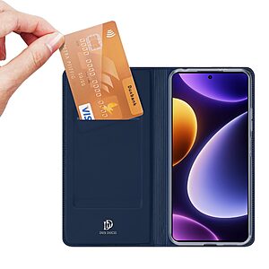 υποδοχή καρτών και μαγνητικό κούμπωμα Flip Wallet από συνθετικό δέρμα και TPU μπλε