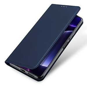 Θήκη Xiaomi Poco F5 5G DUX DUCIS Skin Pro Series με βάση στήριξης, υποδοχή καρτών και μαγνητικό κούμπωμα Flip Wallet από συνθετικό δέρμα και TPU μπλε - Image 5