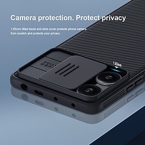 Θήκη Xiaomi Poco F5 5G NiLLkin Camshield Series Πλάτη με προστασία για την κάμερα από σκλήρό Premium TPU μαύρο - Image 3