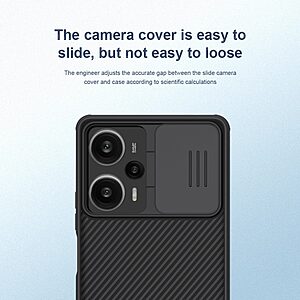 Θήκη Xiaomi Poco F5 5G NiLLkin Camshield Series Πλάτη με προστασία για την κάμερα από σκλήρό Premium TPU μαύρο - Image 5