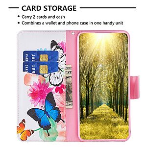 Θήκη Xiaomi Poco F5 Pro 5G OEM Vivid Butterflies με βάση στήριξης, υποδοχές καρτών και μαγνητικό κούμπωμα Flip Wallet από συνθετικό δέρμα και TPU - Image 3